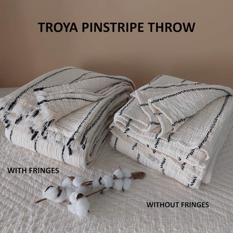 Boho King Size Cotton Gauze Throw Blanket Soft Color Cozy Etsy