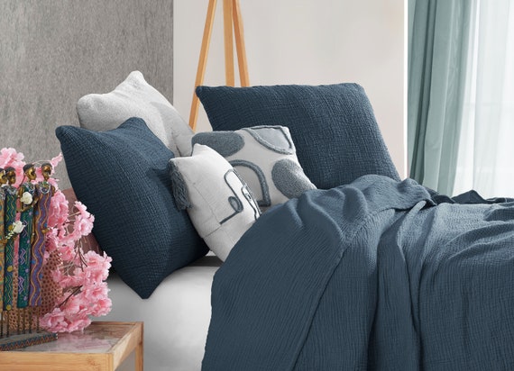 Royal blue bed throw shop