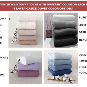 Organic Muslin Duvet Cover Set, Customized 4 Layer Gauze Set, Gauze Duvet Cover, Toddler, Adult Oversize Duvet Cover, Available With Zipper image 9