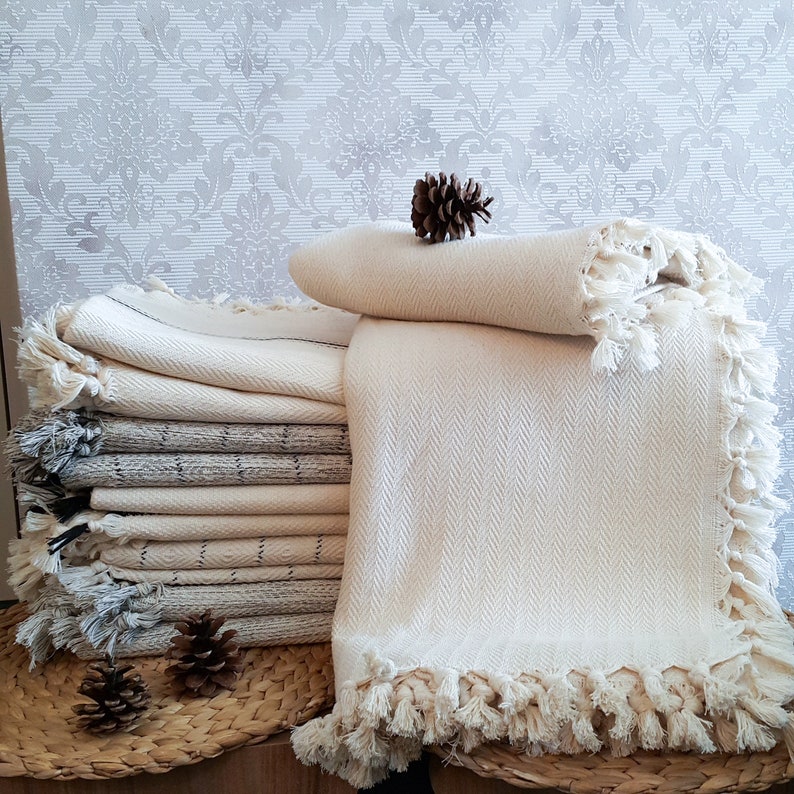 Cream Cotton Bedspread Bohemian Oversized King Quilt Boho Etsy