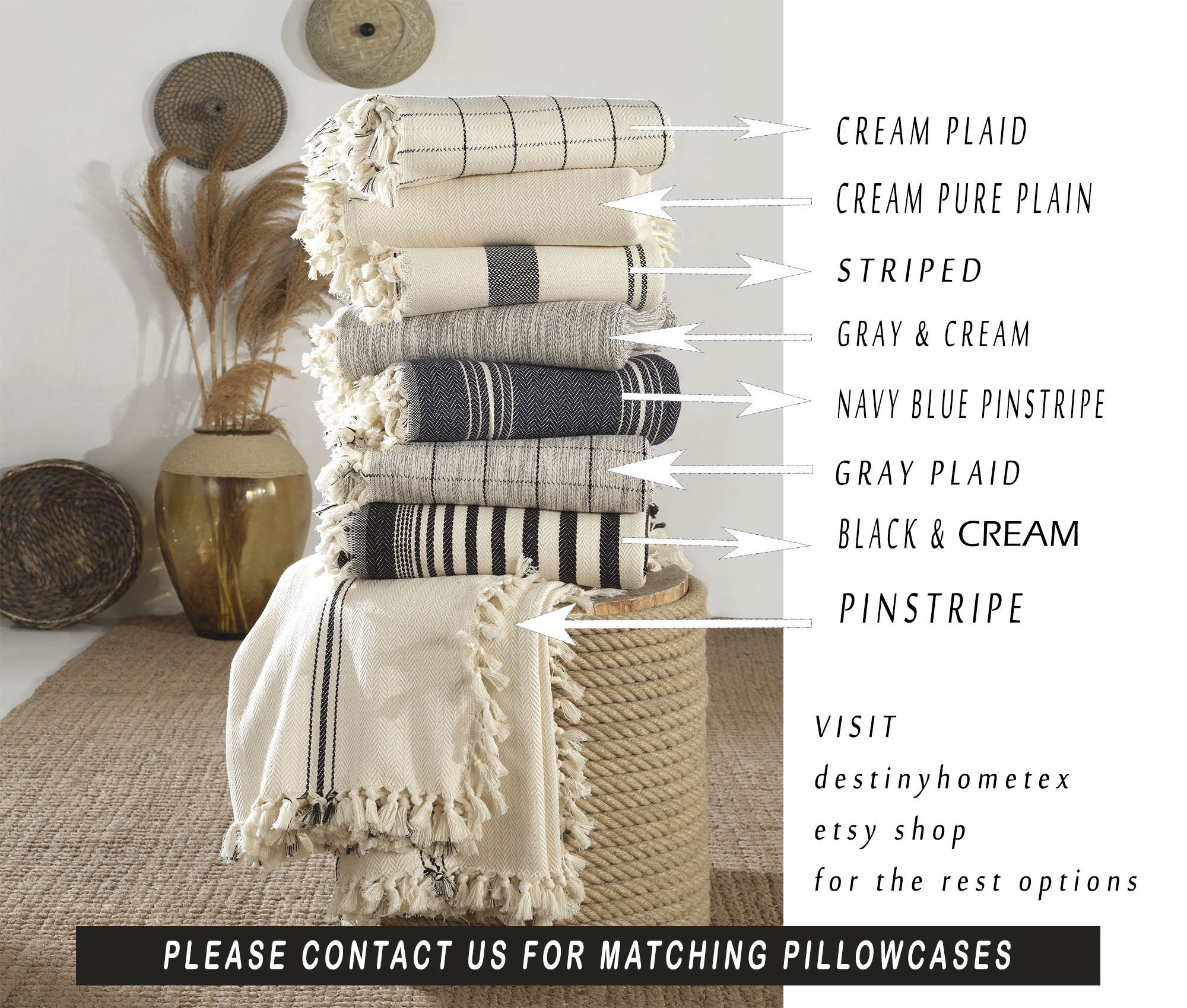 Cream Organic Cotton Bedspread Turkish Cotton Throw Blanket Queen Size Bedspread Plaid Striped Large Throw Farmhouse Decor Etsy Canada