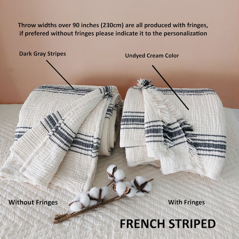 Boho King Size Cotton Gauze Throw Blanket Soft Color Cozy Etsy