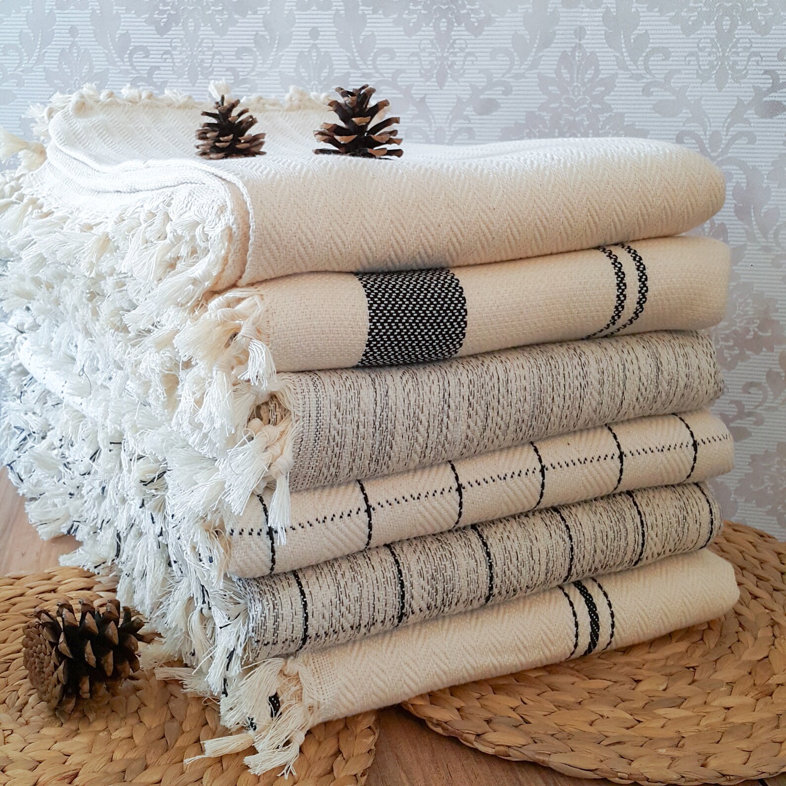 Cream Pure Plain Throw Blanket Organic Sofa Blanket Cozy Etsy