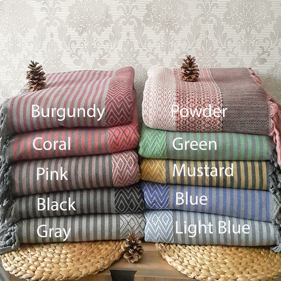 Black Cozy Throw Blanket Couch Cotton Blanket Throw Large Full Bedspread Turkish Organic 100 Cotton Blanket Boho Large Blanket Etsy