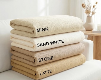 Organic Cotton Muslin Blanket – 4 Layer Gauze Summer Blanket – Baby to California King – Soft Breathable Muslin Bedding