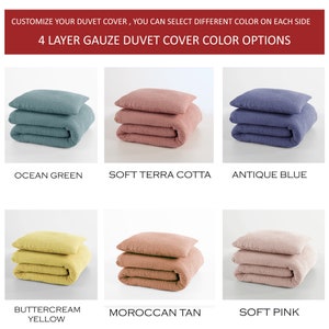 Organic Muslin Duvet Cover Set, Customized 4 Layer Gauze Set, Gauze Duvet Cover, Toddler, Adult Oversize Duvet Cover, Available With Zipper image 7