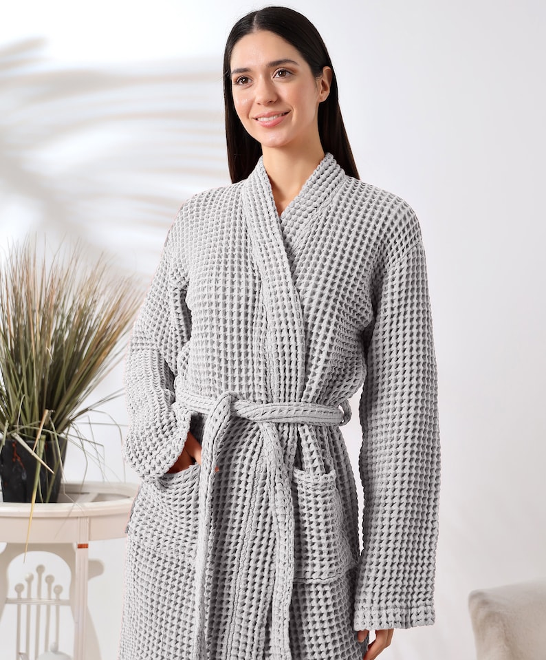 Organic Cotton Waffle Robe: Turkish Handmade Unisex Bathrobe - Etsy