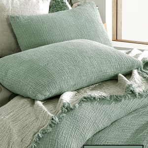 Soft King Dual Color, 4 und 8-lagige Musselin-Bettdecke aus Musselin-Baumwolle, OEKO-TEX-zertifiziert, Decke aus Bio-Baumwolle mit und ohne Fransen Bild 3