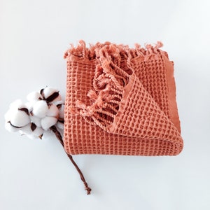 Weiches Waffel-Baumwollhandtuch, Stein gewaschenes Baumwolltürkisches Handtuch, sandfreies Handtuch, Geschenk für Freund, Strandbadetücher Reise-Picknick-Wurf