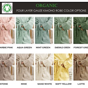Unisex Organic 4 Layer Gauze Robe, Muslin Bathrobe, Cozy Dressing Gown, Soft and Chic Sauna Robe, Single Color Muslin Robe, Gift for Woman image 10