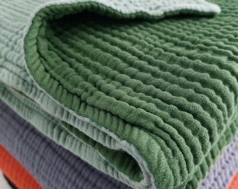 Cotone biologico, mussola bicolore a 8 strati, coperta in garza, puro cotone, dimensioni e colori personalizzati, per neonati, bambini piccoli, adolescenti e adulti.