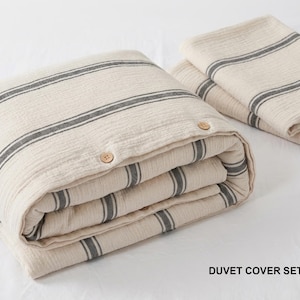 Organic Muslin Duvet Cover Set: 2-Layer Gauze, Soft Cotton
