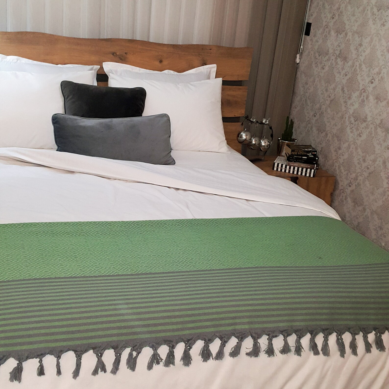 Turkish Green Cozy Cotton Blanket Large Summet Blanket Soft Etsy