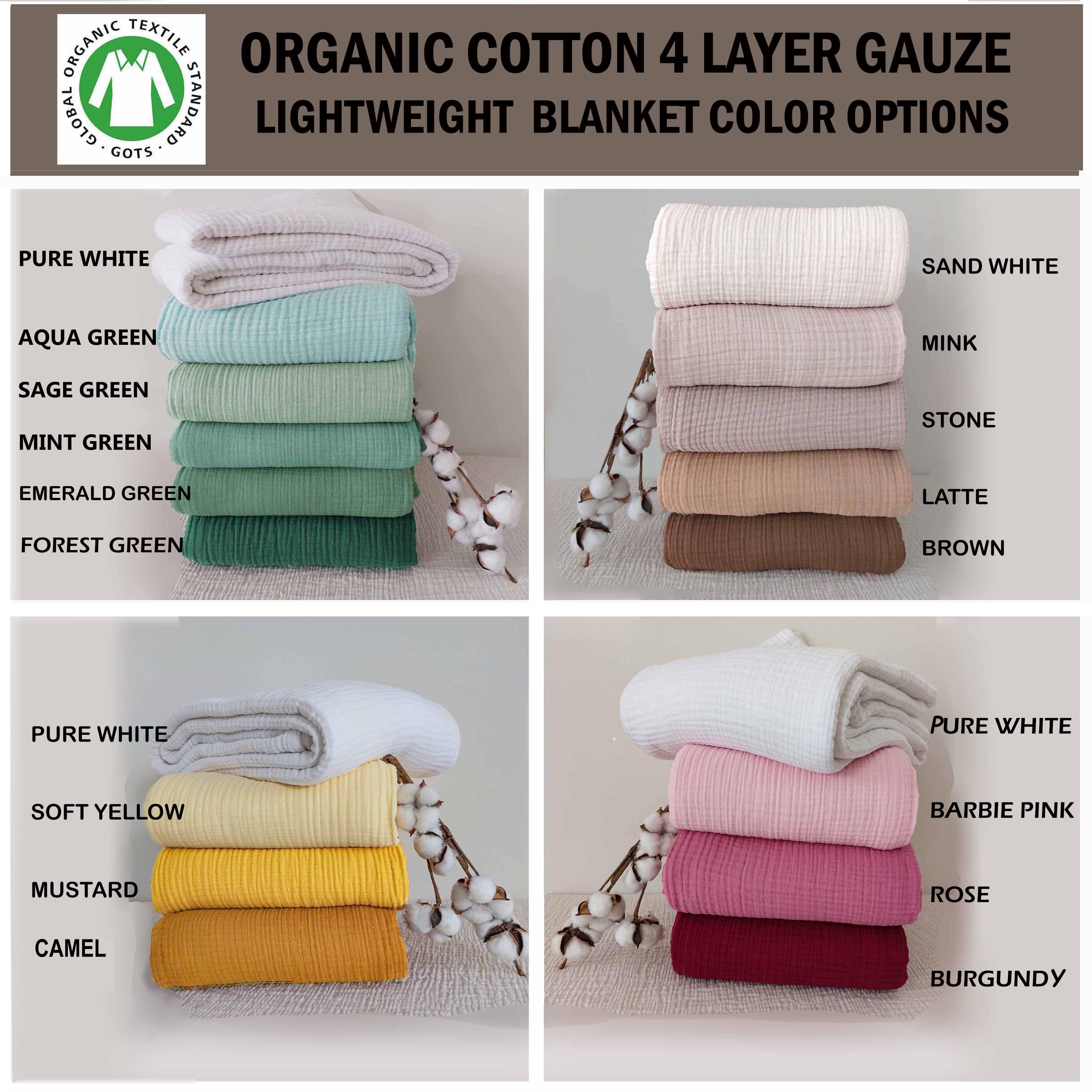 Organic Cotton Gauze Throw Blanket: Lightweight 4-layer Muslin - Etsy
