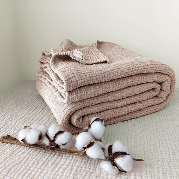 Stone Color Organic Cotton 4 Layer Gauze Throw California King Queen Twin Toddler gauze Blanket Adult Oversized Cotton Throw Etsy Canada