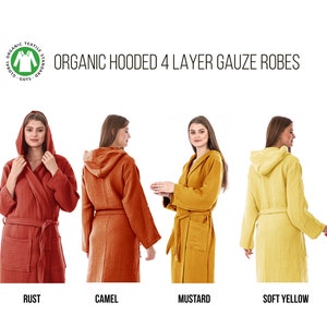 Unisex Organic 4 Layer Gauze Robe, Muslin Bathrobe, Cozy Dressing Gown, Soft and Chic Sauna Robe, Single Color Muslin Robe, Gift for Woman image 6