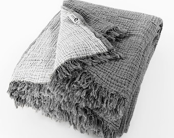 King Size Muslin Blanket: OEKO-TEX Certified Organic Cotton Gauze Bedspread