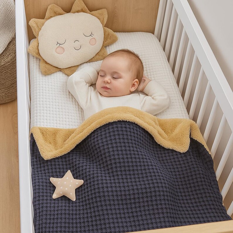 Waffle Cotton & Fleece Baby Blanket: Lightweight Cozy winter Blanket image 2