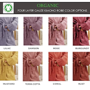 Unisex Organic 4 Layer Gauze Robe, Muslin Bathrobe, Cozy Dressing Gown, Soft and Chic Sauna Robe, Single Color Muslin Robe, Gift for Woman image 9