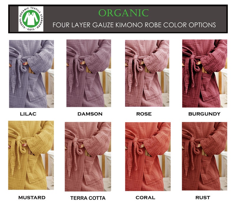Unisex Organic 4 Layer Gauze Robe, Muslin Bathrobe, Cozy Dressing Gown, Soft and Chic Sauna Robe, Single Color Muslin Robe, Gift for Woman image 9