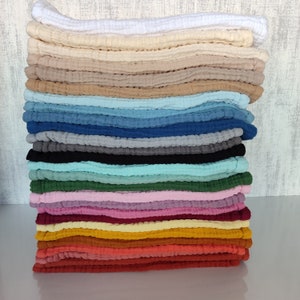 4 Layer Gauze Color Samples, Muslin Oversized Duvet Cover Color Swatches, Oversized Throw  4 Layer Adult ,Toddler Robe Color Swatches