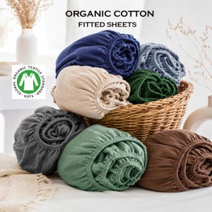 Organic Muslin Fitted Sheet Set: 2-Layer Cotton, Deep Pocket