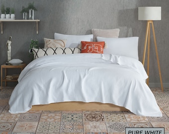 Coperta oversize in garza di cotone biologico a 8 strati: copriletto in mussola per letto king size.