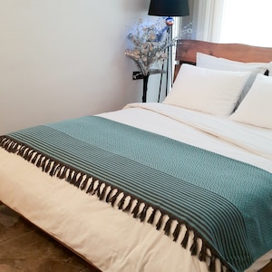 Oversized Bed Blanket, Cozy Blanket, Organic Boho Throw Blanket, Gray 79x102 Inches Throw, Turkish Throw Blanket, Boho Woven Blankets Throw image 7