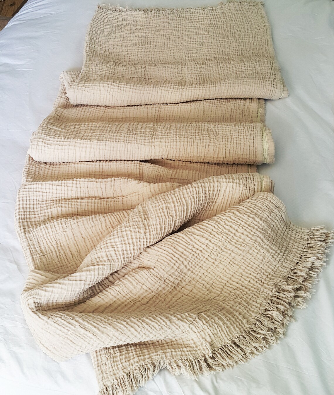 Cream Color Muslin Throw Muslin Quilt Muslin KingQueen Size Etsy