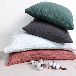 Organic Muslin, 4 Layers Gauze Pillowcase, Customized Gauze Pillow Sham, Gauze Pillowcase, Standart, King Size Sham, Lumbar Gauze Shams