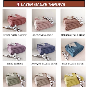 Soft King 4 Layer Gauze Custom Size Muslin Bedcover, OEKO-TEX Certified Bedspread, Organic Cotton Throw Blanket, Twin,Toddler, Baby Blanket image 7