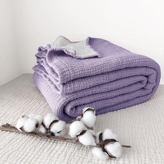 Lilac cotton blanket hotsell