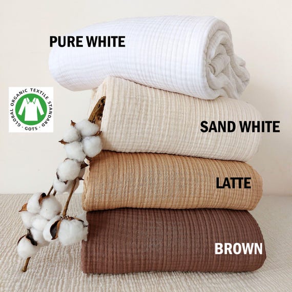 Organic Cotton Gauze Blanket: 4-Layer Muslin Throw, All Seasons