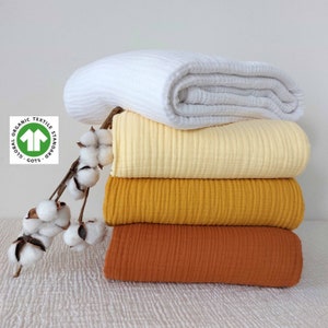Coperte estive e federe in garza leggera e morbida a 4 strati, in puro cotone biologico al 100%, disponibili per adulti, adolescenti, bambini e neonati.
