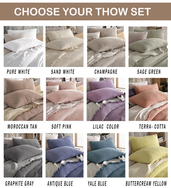 Muslin Throw Set 4 Layer Gauze Set Cotton Throw Blanket Set
