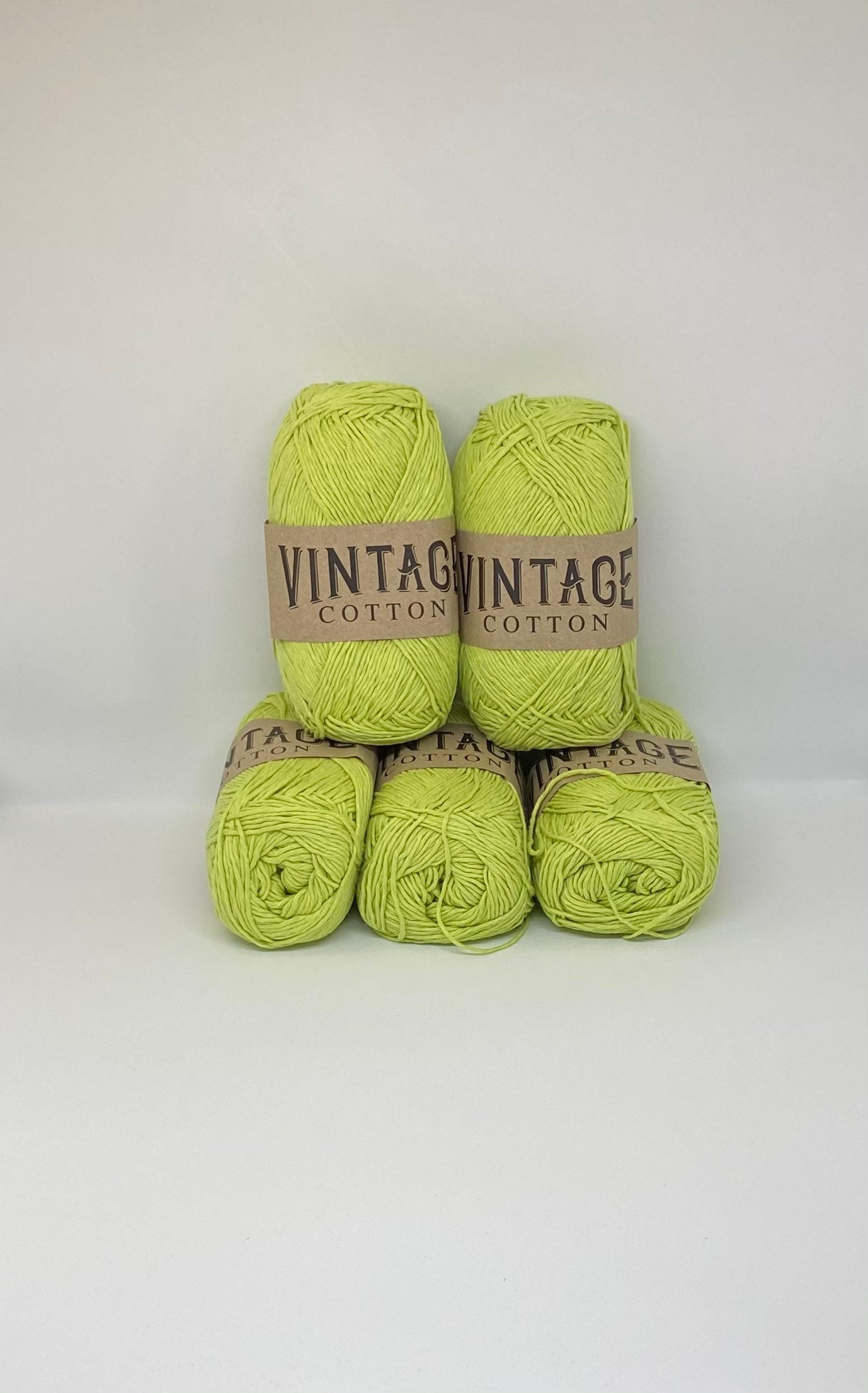 DK Cotton Yarn 5 x 100g Balls Knitting & Crochet Lime Green Etsy