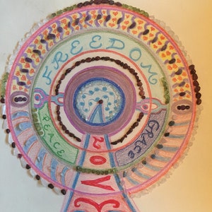 Personalized Healing Mandala in pencil and crystal