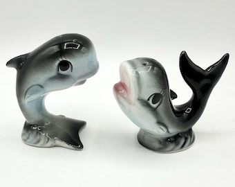 Vintage Anthropomorphic Whale S&P Shakers Japan Salt Pepper Smith Western READ