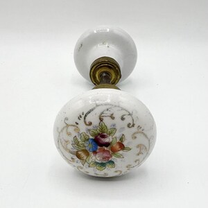 Antique Hand Painted Flowers Floral Design Porcelain Door Knob Japan PARTS READ