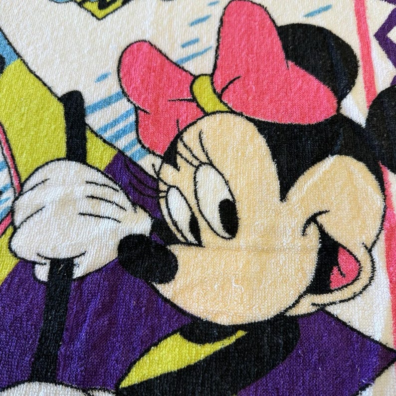 Vintage Disney Minnie Mouse Beach Towel Minnie's Adventure Club Surf Franco READ image 5