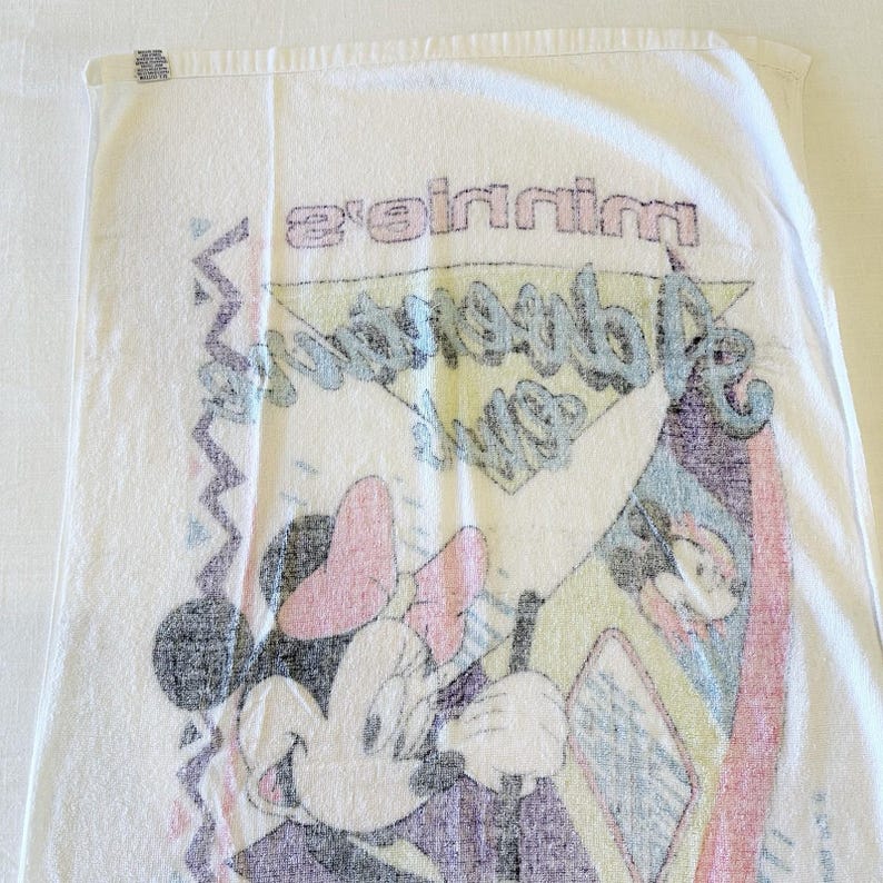 Vintage Disney Minnie Mouse Beach Towel Minnie's Adventure Club Surf Franco READ image 8