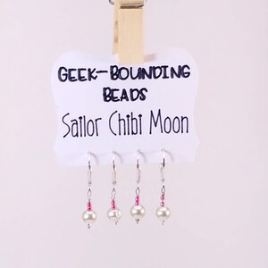 Sailor Chibi Moon stitch markers, progress markers, earrings