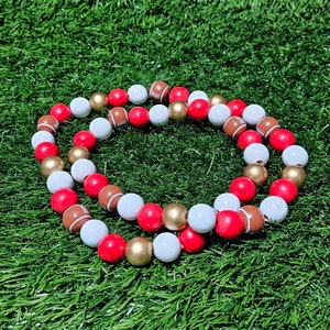 San Francisco 49ers Football Team Beaded Necklace