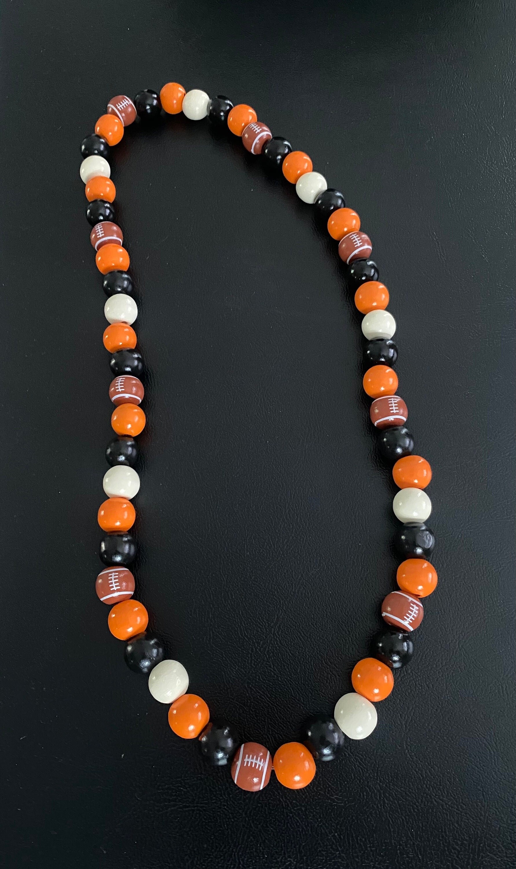KC Chiefs Beaded Stone Necklace NFL Kansas City