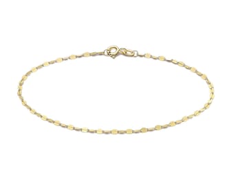 9K Gold Chain 9K Yellow Gold Triangle Bracelet with 2pcs Natural Diamonds Incl