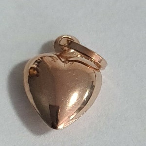 9ct Rose Gold 7.6mm x 14.3mm Puffed Hollow Heart Pendant