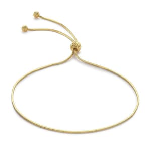 9ct Yellow Gold Delicate Snake Chain Slider Bracelet Extendable Adjustable