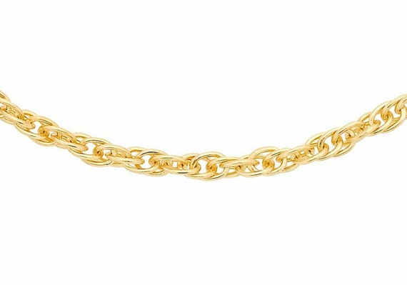 9ct Yellow Gold 14 Prince of Wales Rope Chain 16" 40cm Lifetime Guarantee UK 