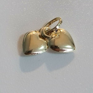 Double Heart Charm 14K Yellow Gold