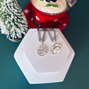 American Football Necklace, Basketball Number Necklace, 14K Gold Football Pendant, 14K Gold Plated Personalized Basketball Necklace Charm
